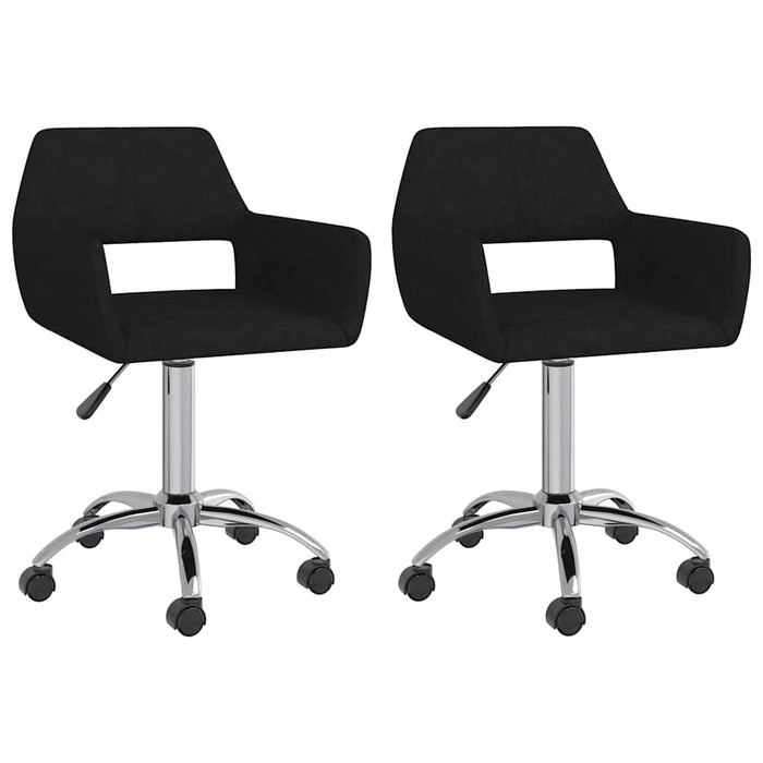 Scaune de bucătărie pivotante, 2 buc., negru, material textil WALTI