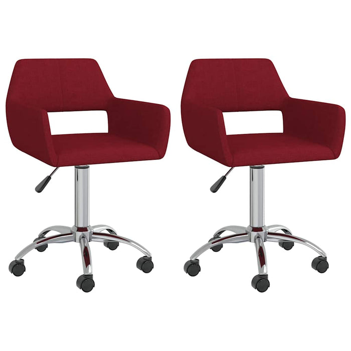 Scaune de bucătărie pivotante, 2 buc., roșu vin, textil WALTI