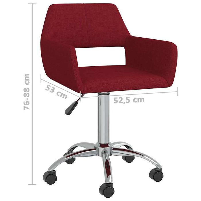 Scaune de bucătărie pivotante, 2 buc., roșu vin, textil WALTI
