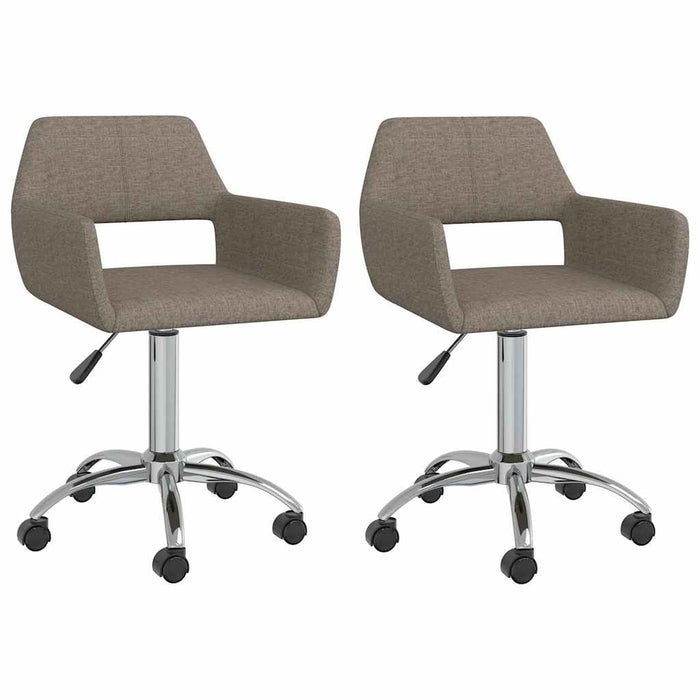 Scaune de bucătărie pivotante, 2 buc., gri taupe, textil WALTI