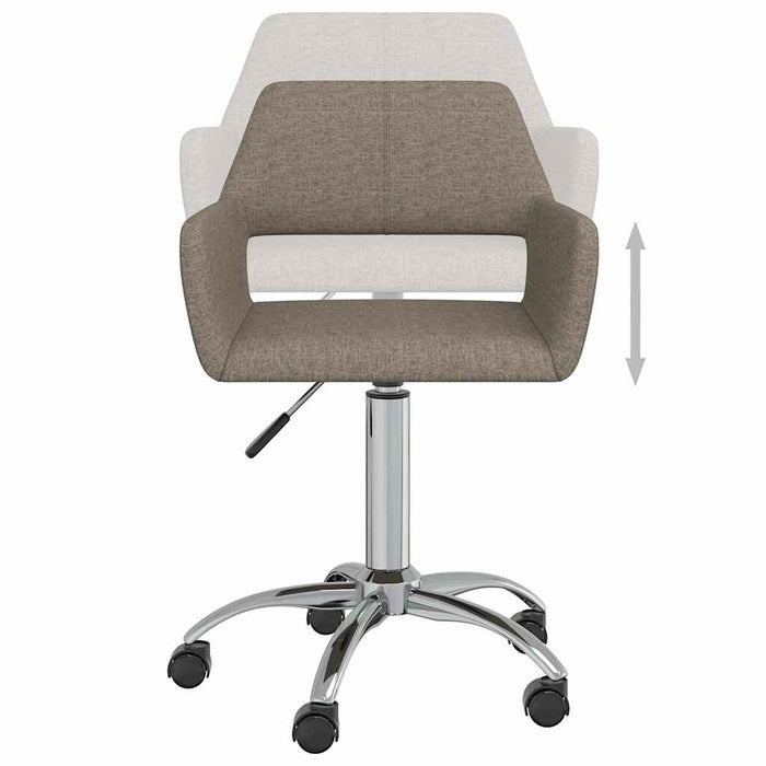 Scaune de bucătărie pivotante, 2 buc., gri taupe, textil WALTI