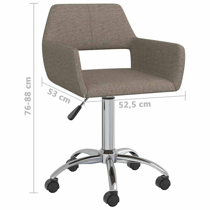 Scaune de bucătărie pivotante, 2 buc., gri taupe, textil WALTI