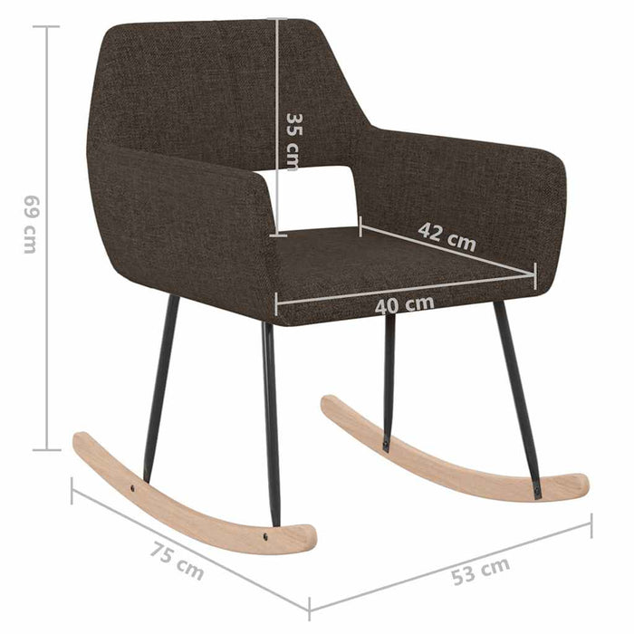 Scaun balansoar, maro închis, material textil WALTI