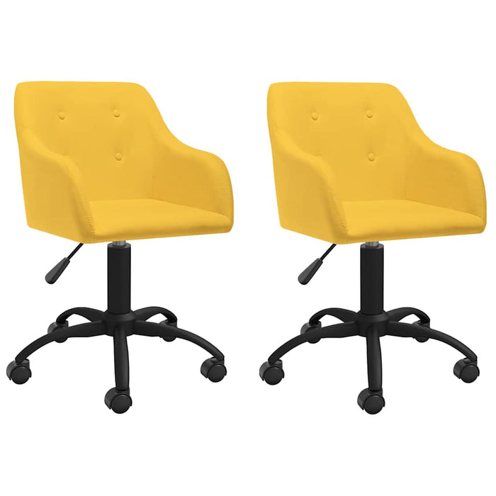 Scaune de bucătărie pivotante, 2 buc., galben, textil WALTI