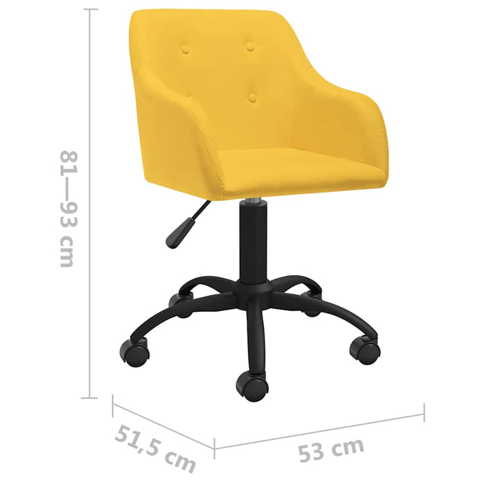 Scaune de bucătărie pivotante, 2 buc., galben, textil WALTI