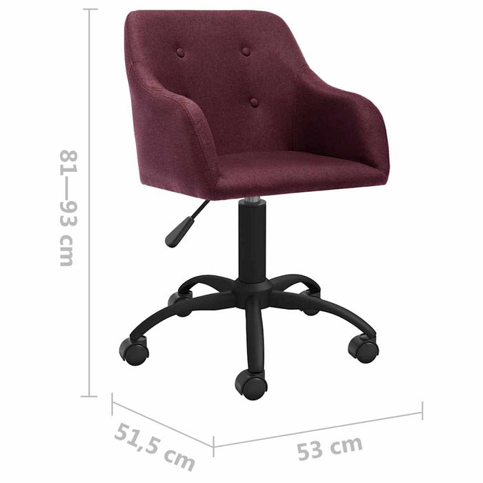 Scaune de bucătărie pivotante, 2 buc., violet, material textil WALTI
