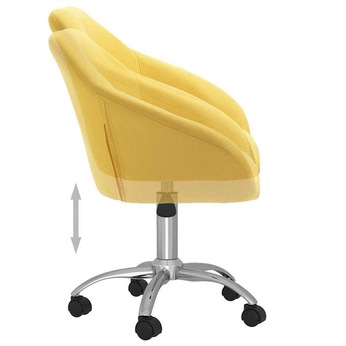 Scaune de bucătărie pivotante, 2 buc., galben, textil WALTI