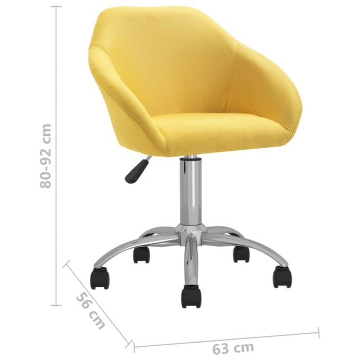Scaune de bucătărie pivotante, 2 buc., galben, textil WALTI