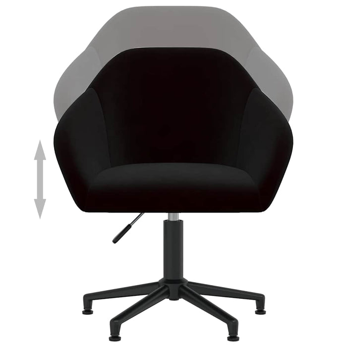 Scaun de bucătărie pivotant, negru, catifea WALTI