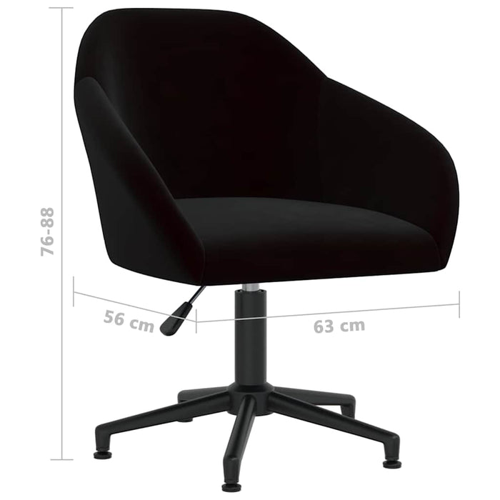 Scaun de bucătărie pivotant, negru, catifea WALTI