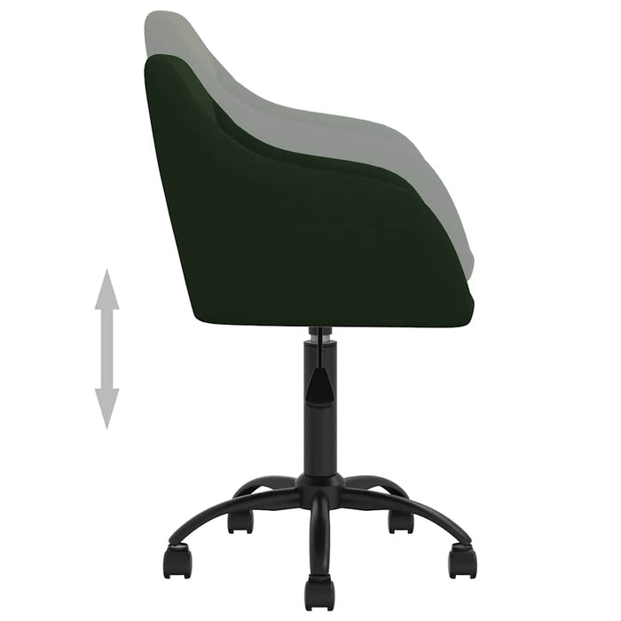 Scaune de bucătărie pivotante, 2 buc., verde închis, catifea WALTI