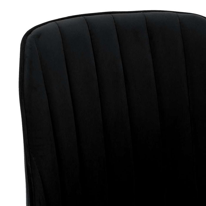 Scaun de bucătărie pivotant, negru, catifea WALTI
