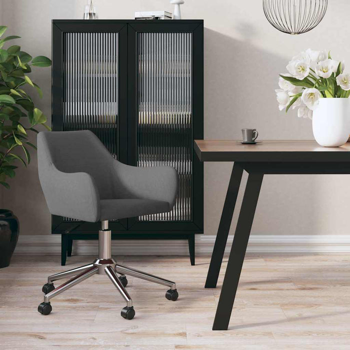Scaun de bucătărie pivotant, gri închis, material textil WALTI