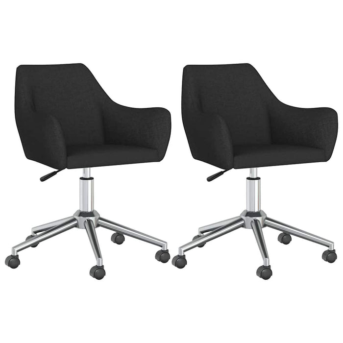 Scaune de bucătărie pivotante, 2 buc., negru, material textil WALTI