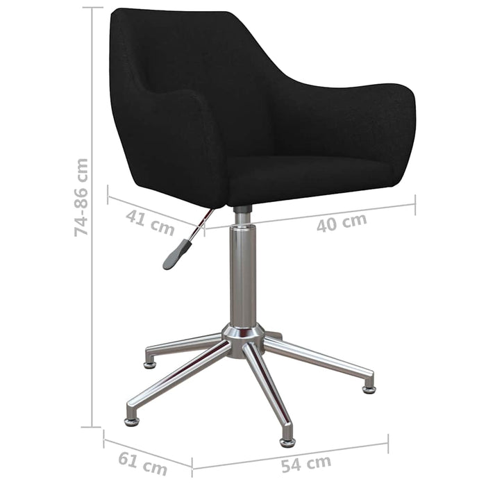 Scaun de bucătărie pivotant, negru, material textil WALTI