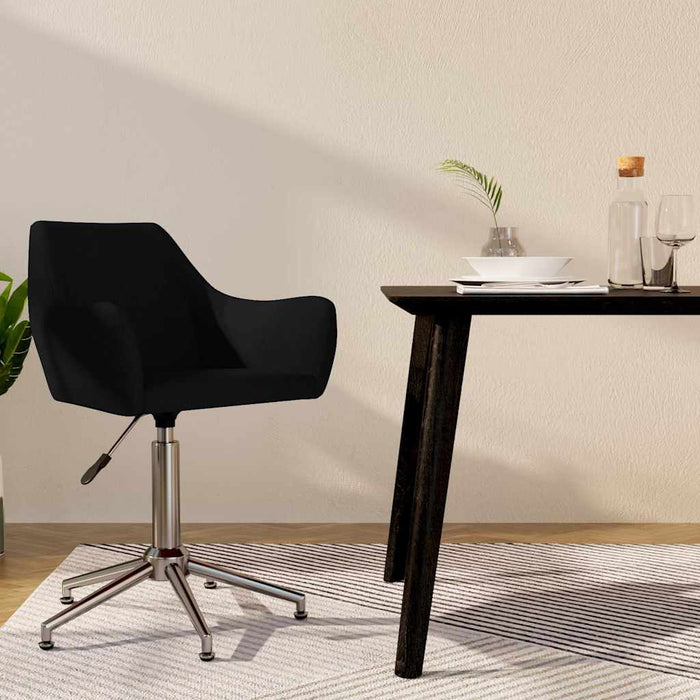 Scaun de bucătărie pivotant, negru, material textil WALTI