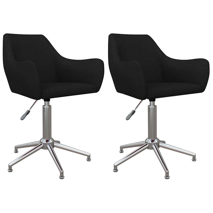 Scaune de bucătărie pivotante, 2 buc., negru, material textil WALTI