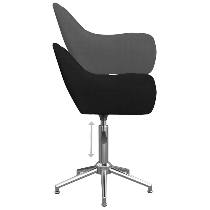 Scaune de bucătărie pivotante, 2 buc., negru, material textil WALTI