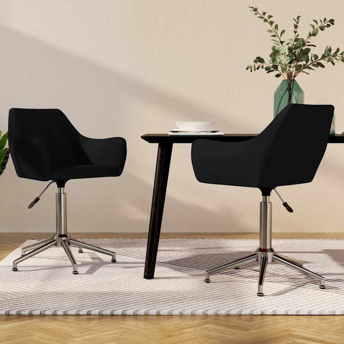 Scaune de bucătărie pivotante, 2 buc., negru, material textil WALTI