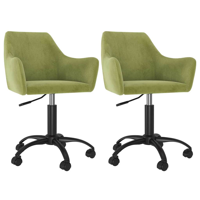 Scaune de bucătărie pivotante, 2 buc., verde deschis, catifea WALTI