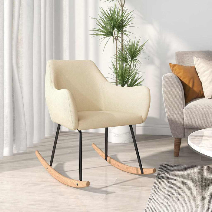 Scaun balansoar, crem, material textil WALTI