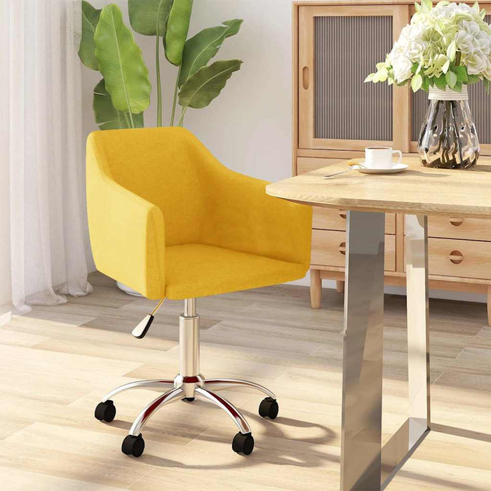 Scaun de bucătărie pivotant, galben, material textil WALTI