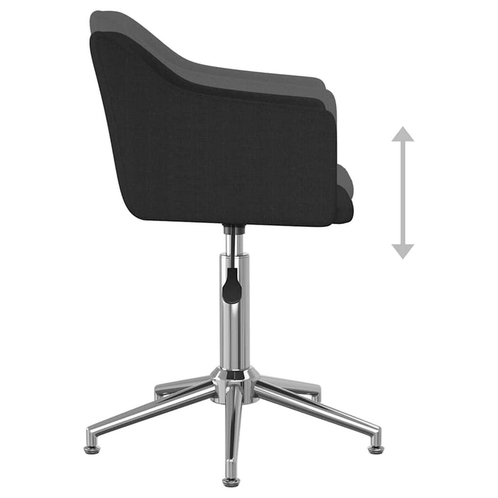 Scaun de bucătărie pivotant, negru, material textil WALTI