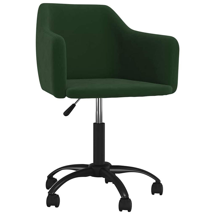 Scaune de bucătărie pivotante, 2 buc., verde închis, catifea WALTI