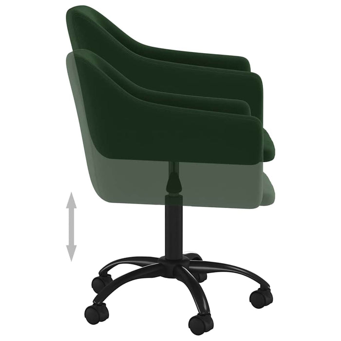 Scaune de bucătărie pivotante, 2 buc., verde închis, catifea WALTI