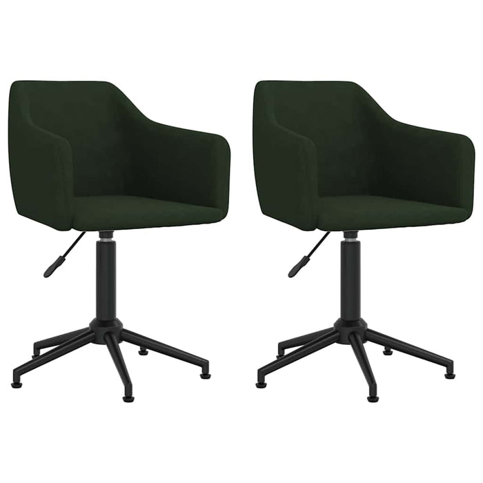 Scaune de bucătărie pivotante, 2 buc., verde închis, catifea WALTI