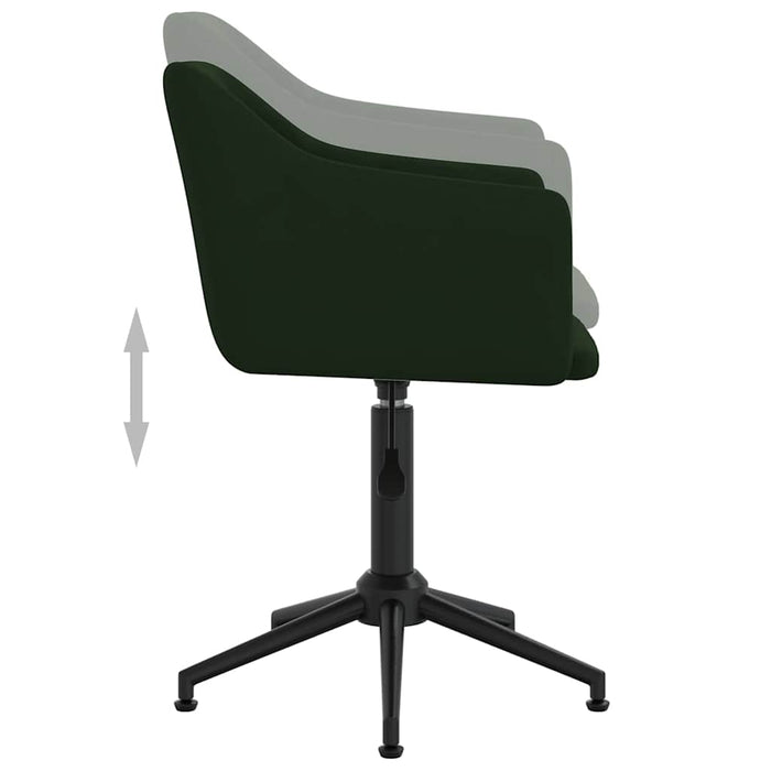 Scaune de bucătărie pivotante, 2 buc., verde închis, catifea WALTI