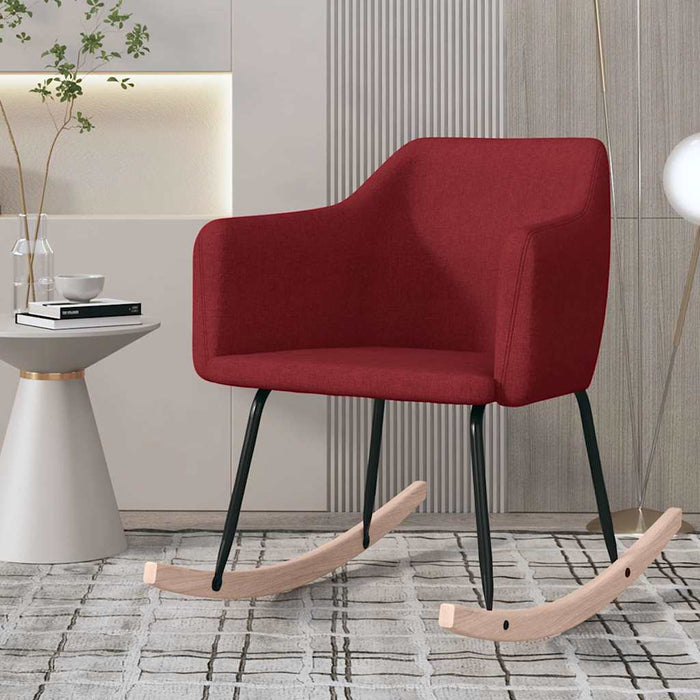 Scaun balansoar, roșu vin, material textil WALTI