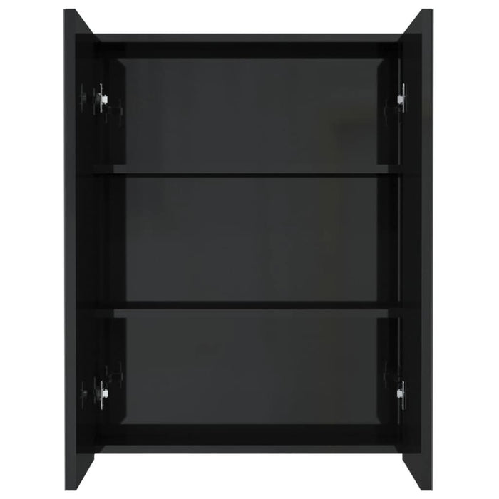 Dulap de baie cu oglindă, negru strălucitor, 60x15x75 cm, MDF - WALTI WALTI