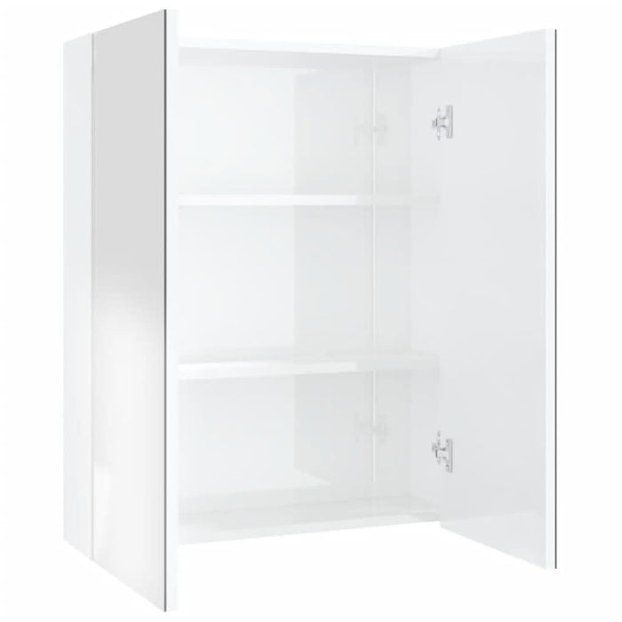 Dulap de baie cu oglindă, alb strălucitor, 60x15x75 cm, MDF - WALTI WALTI