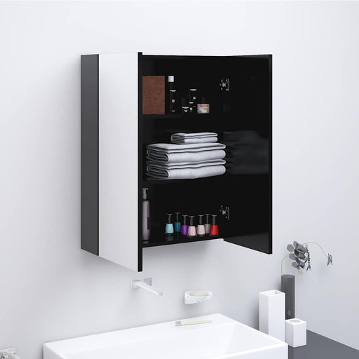 Dulap de baie cu oglindă, antracit, 60x15x75 cm, MDF - WALTI WALTI