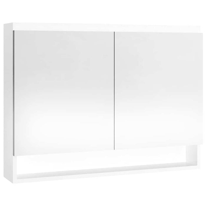 Dulap de baie cu oglindă, alb strălucitor, 80x15x60 cm, MDF WALTI