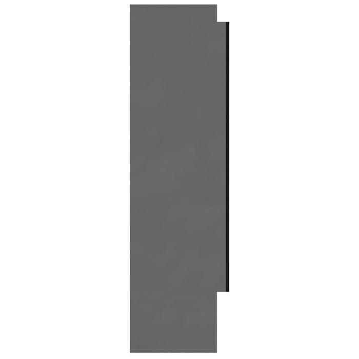 Dulap de baie cu oglindă, gri strălucitor, 80x15x60 cm, MDF WALTI