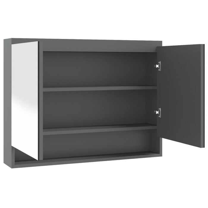 Dulap de baie cu oglindă, gri, 80x15x60 cm, MDF - WALTI WALTI