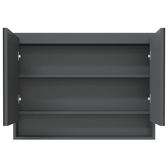 Dulap de baie cu oglindă, gri, 80x15x60 cm, MDF - WALTI WALTI