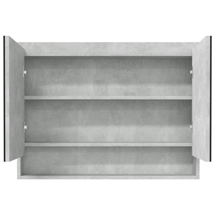 Dulap de baie cu oglindă, gri beton, 80x15x60 cm, MDF - WALTI WALTI
