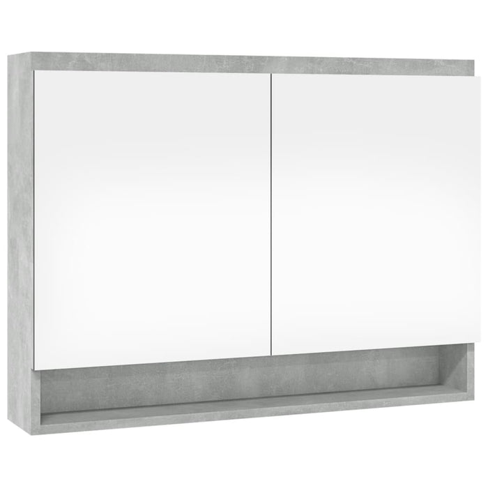 Dulap de baie cu oglindă, gri beton, 80x15x60 cm, MDF - WALTI WALTI