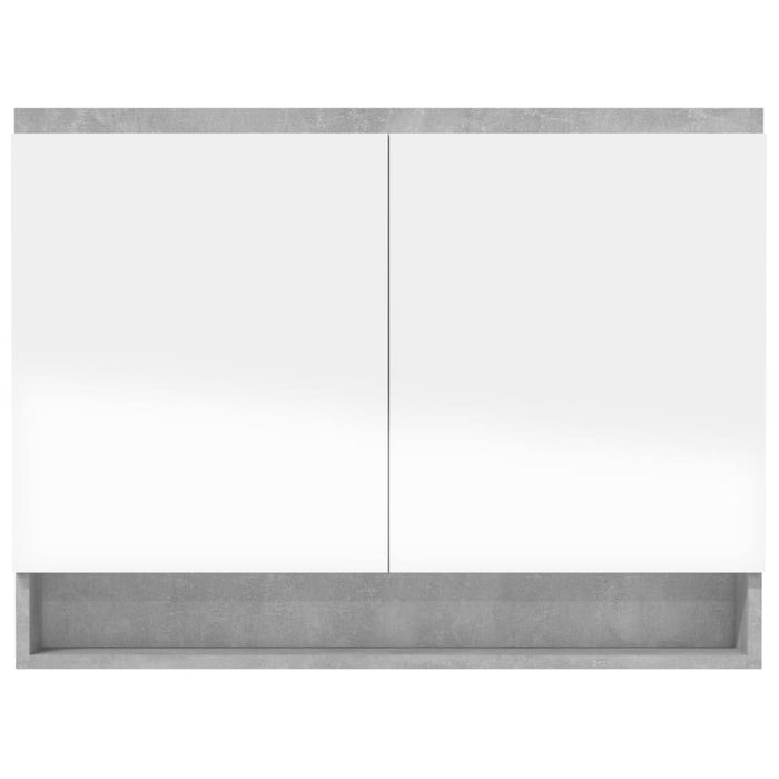 Dulap de baie cu oglindă, gri beton, 80x15x60 cm, MDF - WALTI WALTI