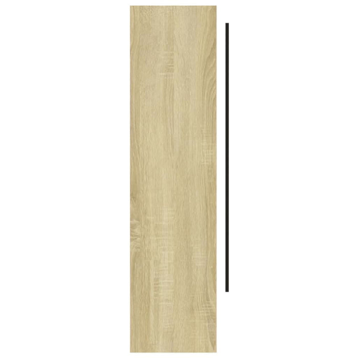 Dulap de baie cu oglindă, alb și stejar, 80x15x60 cm, MDF - WALTI WALTI