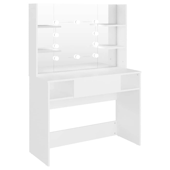 Masă de machiaj cu lumini LED, alb, 100x40x135 cm, MDF - WALTI WALTI