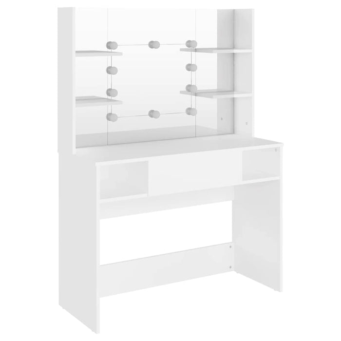 Masă de machiaj cu lumini LED, alb, 100x40x135 cm, MDF - WALTI WALTI