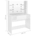 Masă de machiaj cu lumini LED, alb, 100x40x135 cm, MDF - WALTI WALTI