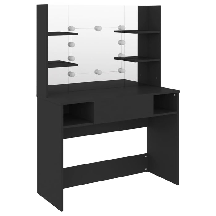 Masă machiaj cu lumini LED, negru, 100x40x135 cm , MDF - WALTI WALTI