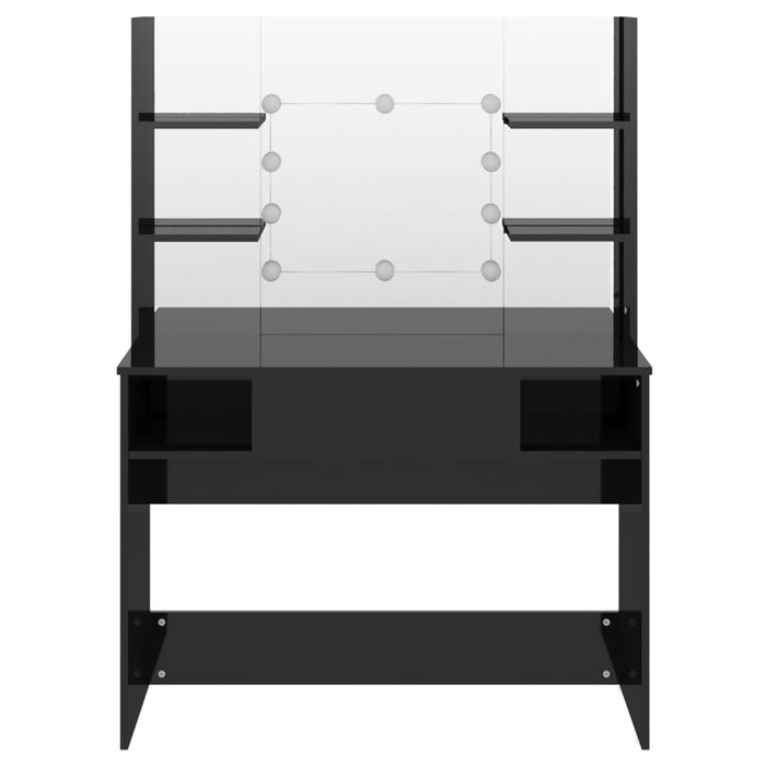 Masă de machiaj cu lumini LED, negru lucios, 100x40x135 cm, MDF - WALTI WALTI