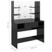 Masă de machiaj cu lumini LED, negru lucios, 100x40x135 cm, MDF - WALTI WALTI