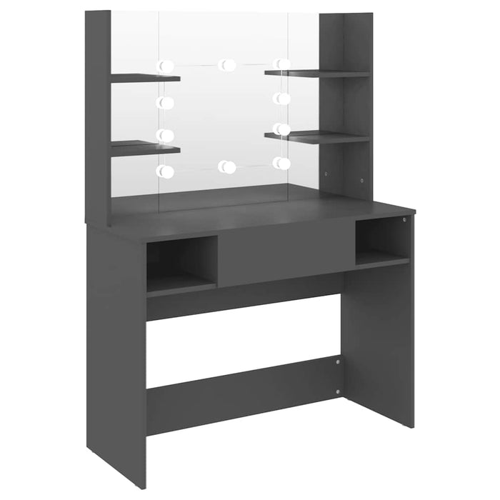 Masă machiaj cu lumini LED, gri, 100x40x135 cm , MDF - WALTI WALTI